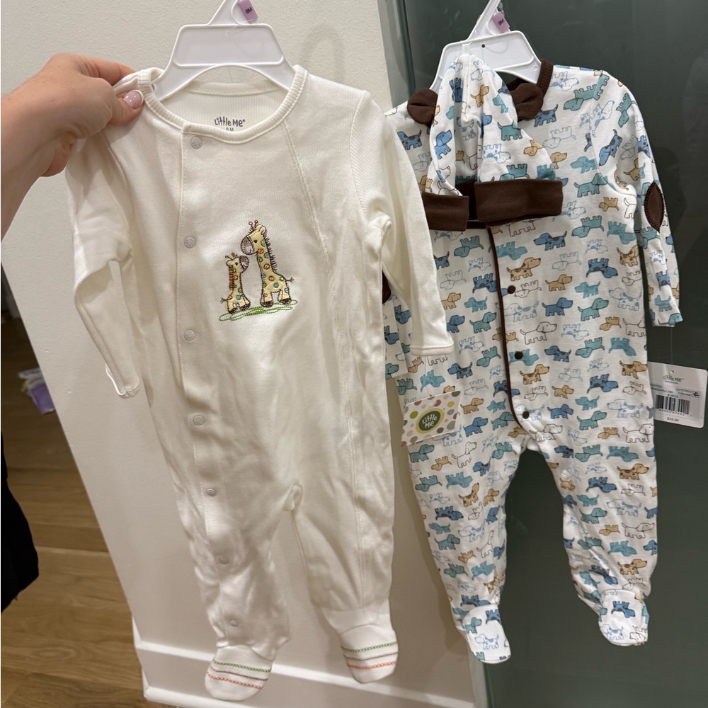 Little Me White and Blue Kids Pajamas Set